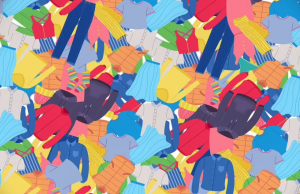 Can YOU find a pair of pants in the pile of clothes?