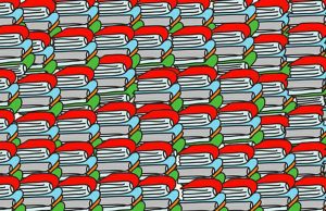 Find the yellow pen among all the books in less than 20 seconds?