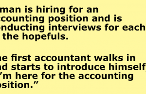 A man is hiring for an accounting position