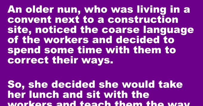 An older nun living in a convent next to a construction site