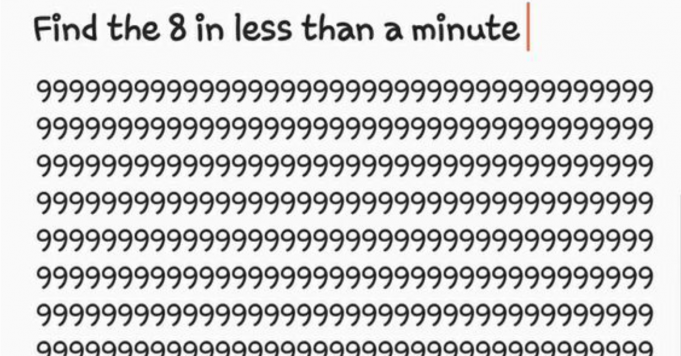 Tricky test: Can you find the number 8 in less than 5 second?