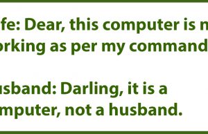 Woman gave command to computer.