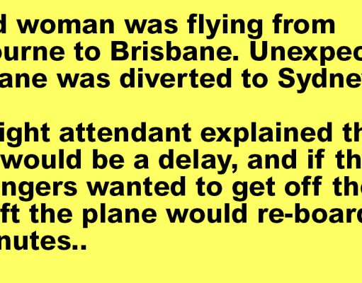 An Old Woman Was Flying On Plane.