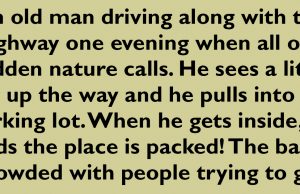 An Old Man Driving Along With The Highway.