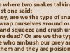 There where two snakes talking.