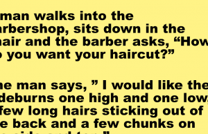 A man walks into the barbershop