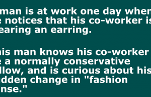 A man wearing an earring