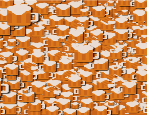 Can you spot the Dog hidden among the beer in this image?