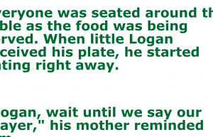 A mother asked his son to pray before eating.