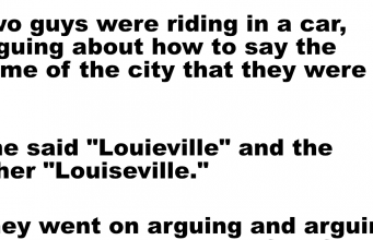 Two guys were arguing about the name of the city.