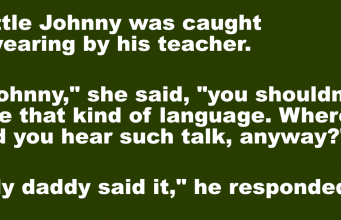 Little Johnny was caught swearing by his teacher.