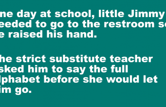 Little Jimmy needed to go to the restroom