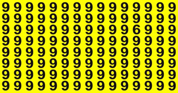 Find the “6” among these “9”s in all 6 levels.