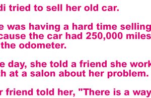 A Blonde Selling Old Car