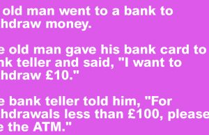 An old man walks into a bank