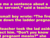 A teacher asked a student to give her sentence about a public servant