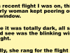 An elderly women was on a flight