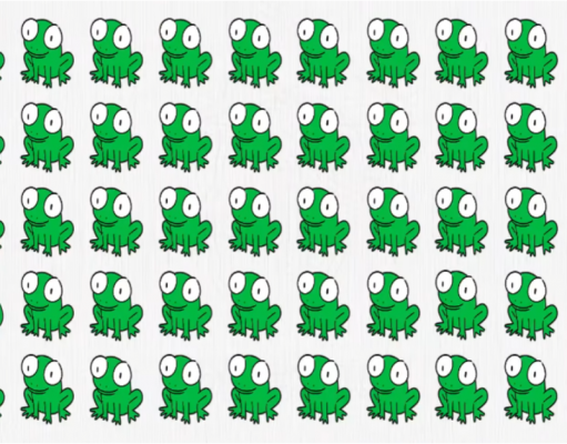 Can you find the odd frog hiding in the picture?