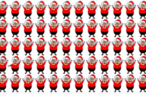 Can you find the different Santas Claus in this picture?