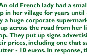 An Old French Lady Had A Small Shop.