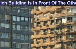 Which Building is in Front of the Other?