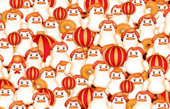 Can you identify the rooster among the hens?