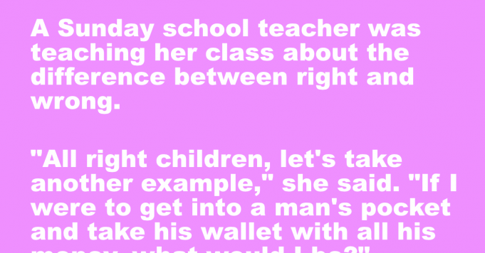 A teacher teaches her class about the difference between right and wrong.