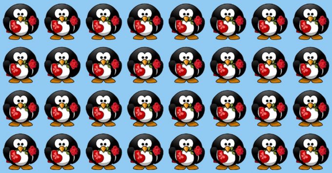 Find 4 different penguins in 25 seconds.