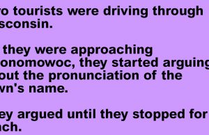Two tourists were driving through Wisconsin.