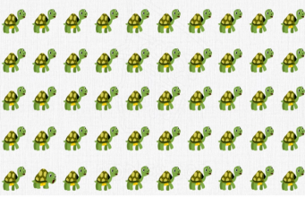 Let’s see if you can find the odd turtle in 10 seconds.