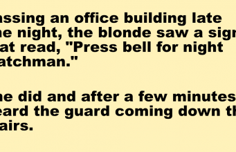A blonde Presses the bell