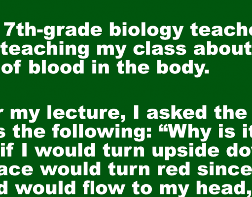 A teacher was teaching her students about the flow of blood.