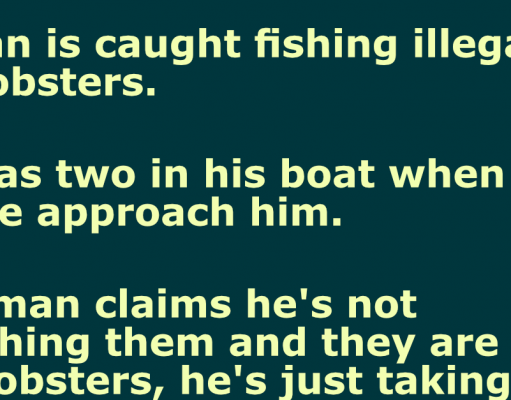A man is caught fishing illegally for lobsters.