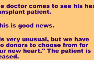 The doctor comes to see his heart transplant patient.
