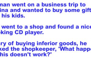 A man went on a business trip to China