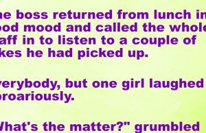 A boss tell jokes to all staff.