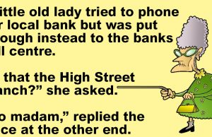 A Little Old Lady Tried To Phone Her Local Bank.