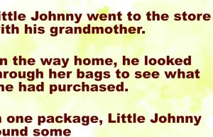 Little Johnny went to the store with his grandmother.