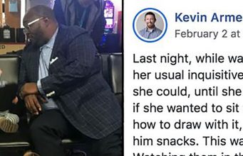 Dad spots stranger making friends with his toddler at the airport – writes powerful post that goes viral