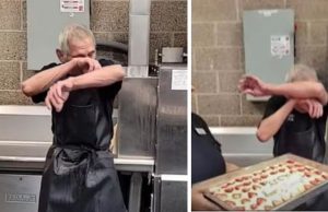 64-Yr-Old Veteran Tears Up When Coworkers Surprise Him With A Birthday Cake.