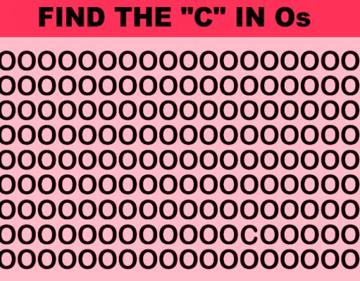 How Quickly Can You Spot the letter C among these letter O?