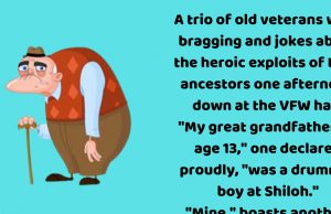 A trio of old veterans were bragging and jokes.
