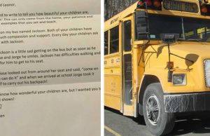 Bus driver sees how two kids treat boy on her bus, sends letter to parents.