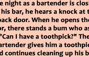 One night as a bartender is closing up his bar.