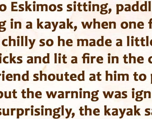 Two Eskimos and a Kayak.