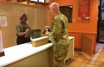 Soldier goes to order Taco Bell meal, stops cold when hearing 2 boys behind him