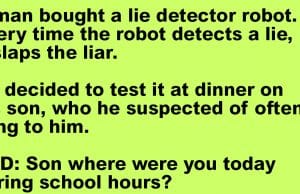 A man bought a lie detector robot.