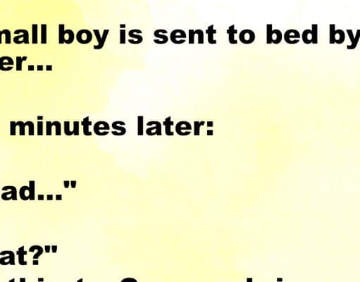 A small boy is sent to bed by his father…