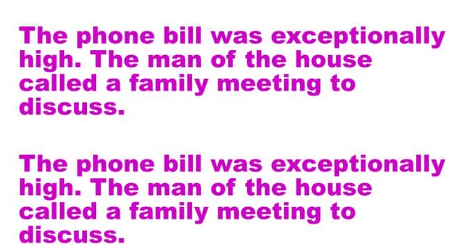 The high phone bill.