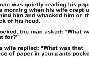 A wife accused her husband of cheating